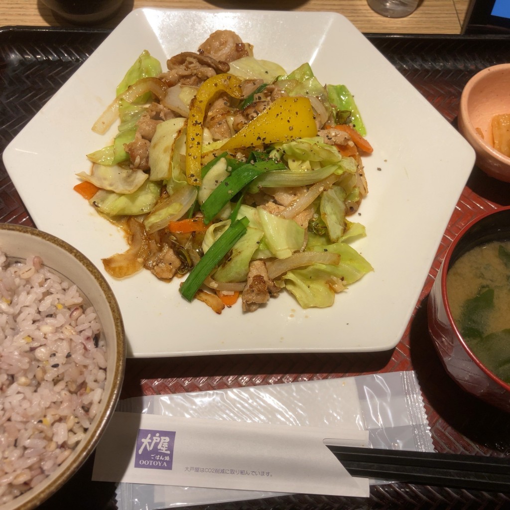 ユーザーが投稿した[定食]豚と野菜の塩麹炒めの写真 - 実際訪問したユーザーが直接撮影して投稿した芝定食屋大戸屋 田町店の写真