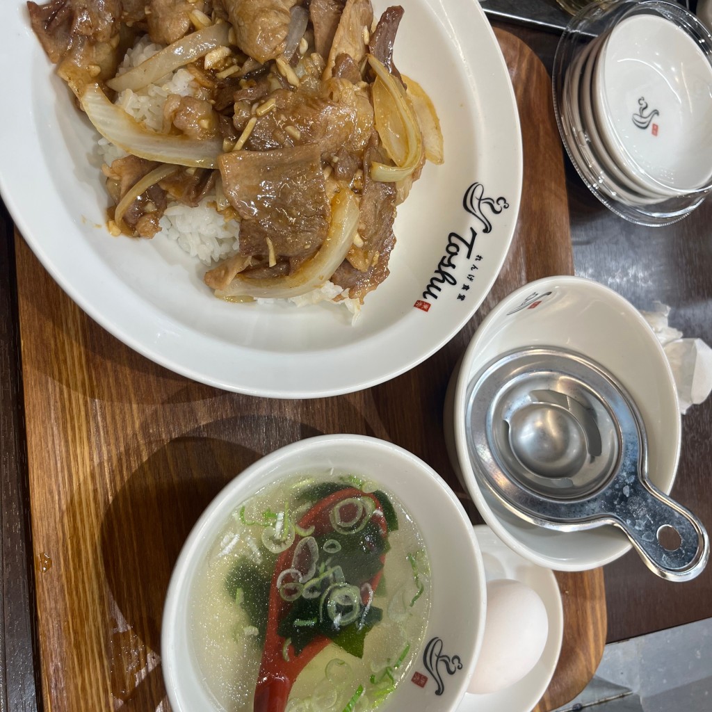 ユーザーが投稿した夜肉スタミナ丼の写真 - 実際訪問したユーザーが直接撮影して投稿した荏田町中華料理れんげ食堂 Toshu 江田店の写真