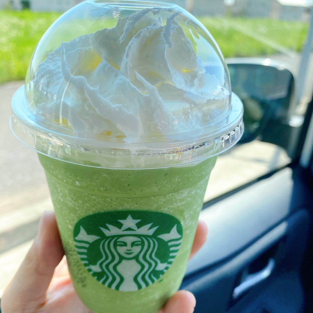 ユーザーが投稿した抹茶クリームフラペチーノの写真 - 実際訪問したユーザーが直接撮影して投稿した研究学園カフェスターバックスコーヒー つくば学園の森店の写真