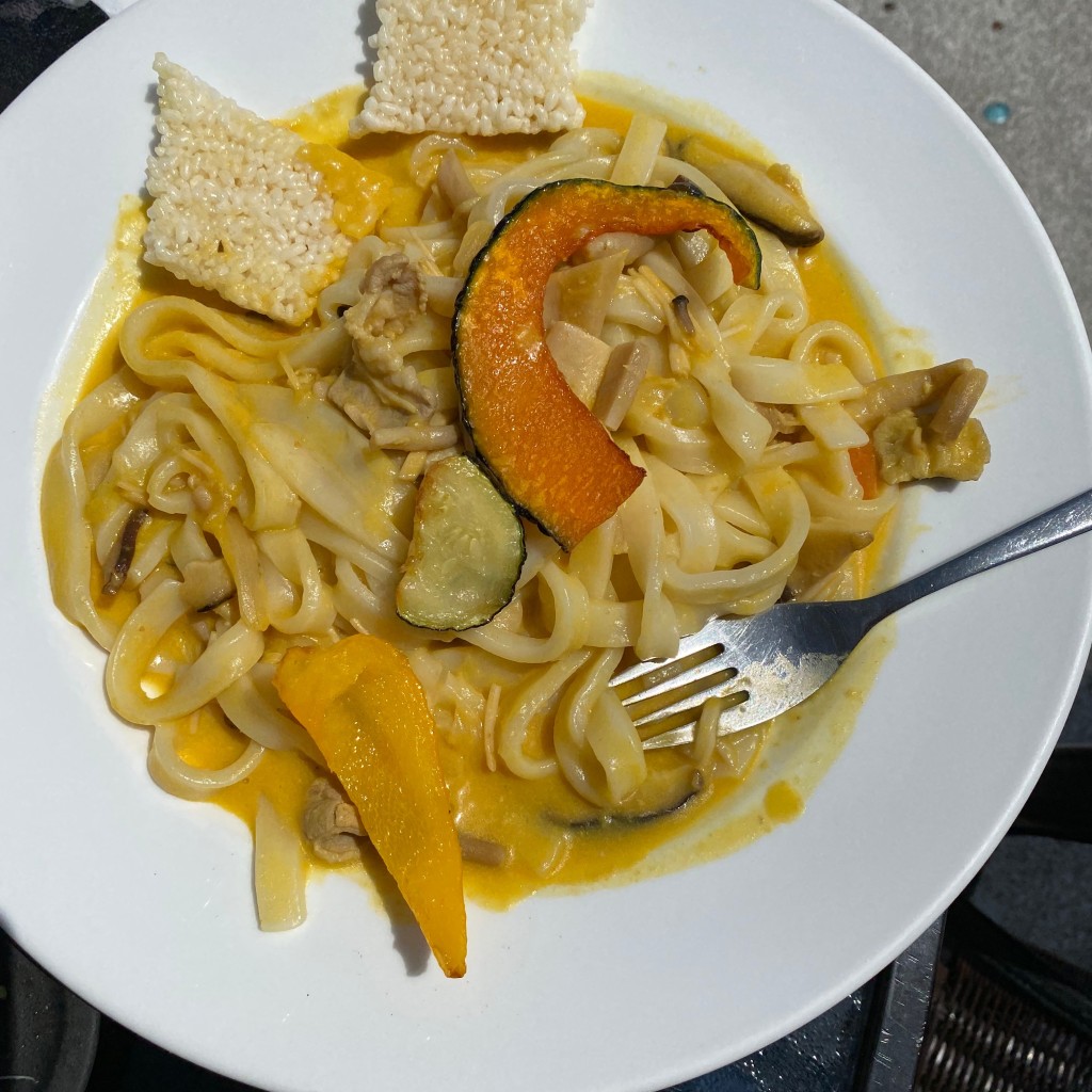 ユーザーが投稿した味噌ほうとうパスタの写真 - 実際訪問したユーザーが直接撮影して投稿した江曽原洋食展望・星屑レストラン ガイアの写真