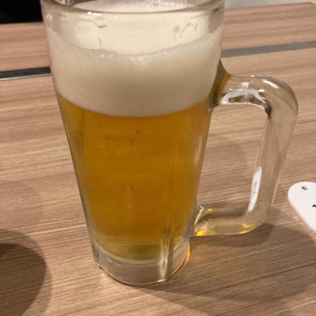 ユーザーが投稿した生ビール250円の写真 - 実際訪問したユーザーが直接撮影して投稿した人宿町定食屋人宿町食堂の写真