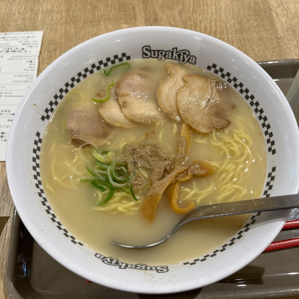 ユーザーが投稿した肉入ラーメンの写真 - 実際訪問したユーザーが直接撮影して投稿した岡ラーメン専門店Sugakiya イオン藤井寺ショッピングセンター店の写真