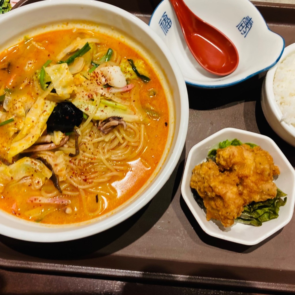 ユーザーが投稿したチャンポン定食の写真 - 実際訪問したユーザーが直接撮影して投稿した豊津町韓国料理コリアンダイニング李朝園 江坂店の写真