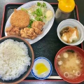 メンチと鳥唐定食 - 実際訪問したユーザーが直接撮影して投稿した南長潟ラーメン / つけ麺ポンポ子の写真のメニュー情報