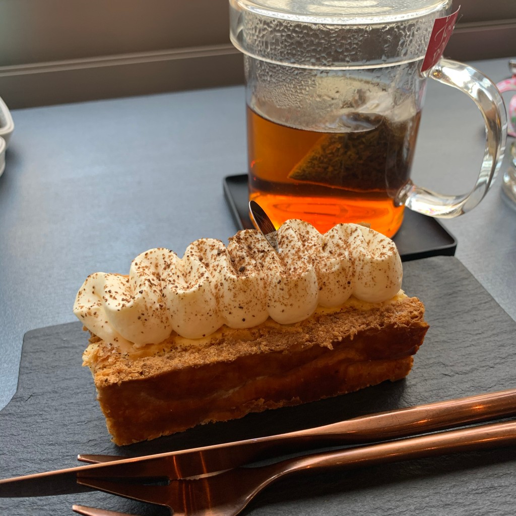 ユーザーが投稿した季節のケーキ ミルフィーユの写真 - 実際訪問したユーザーが直接撮影して投稿した奥沢ケーキヌメロサンク  パリの写真