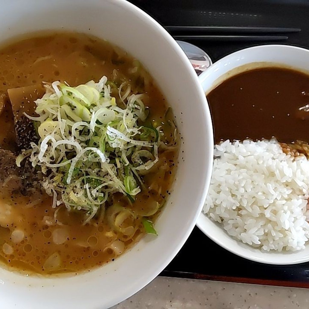 ユーザーが投稿したヤマニ味噌ラーメンSMカレーの写真 - 実際訪問したユーザーが直接撮影して投稿した浜田フードコートスナックコーナー 東関東自動車道 湾岸幕張PA上りの写真