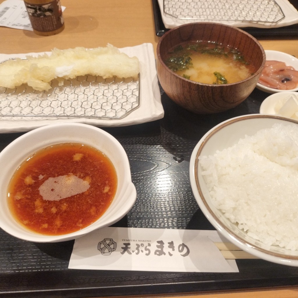 ユーザーが投稿した大穴子天定食の写真 - 実際訪問したユーザーが直接撮影して投稿した三宮町天ぷら天ぷら定食まきの センタープラザ店の写真