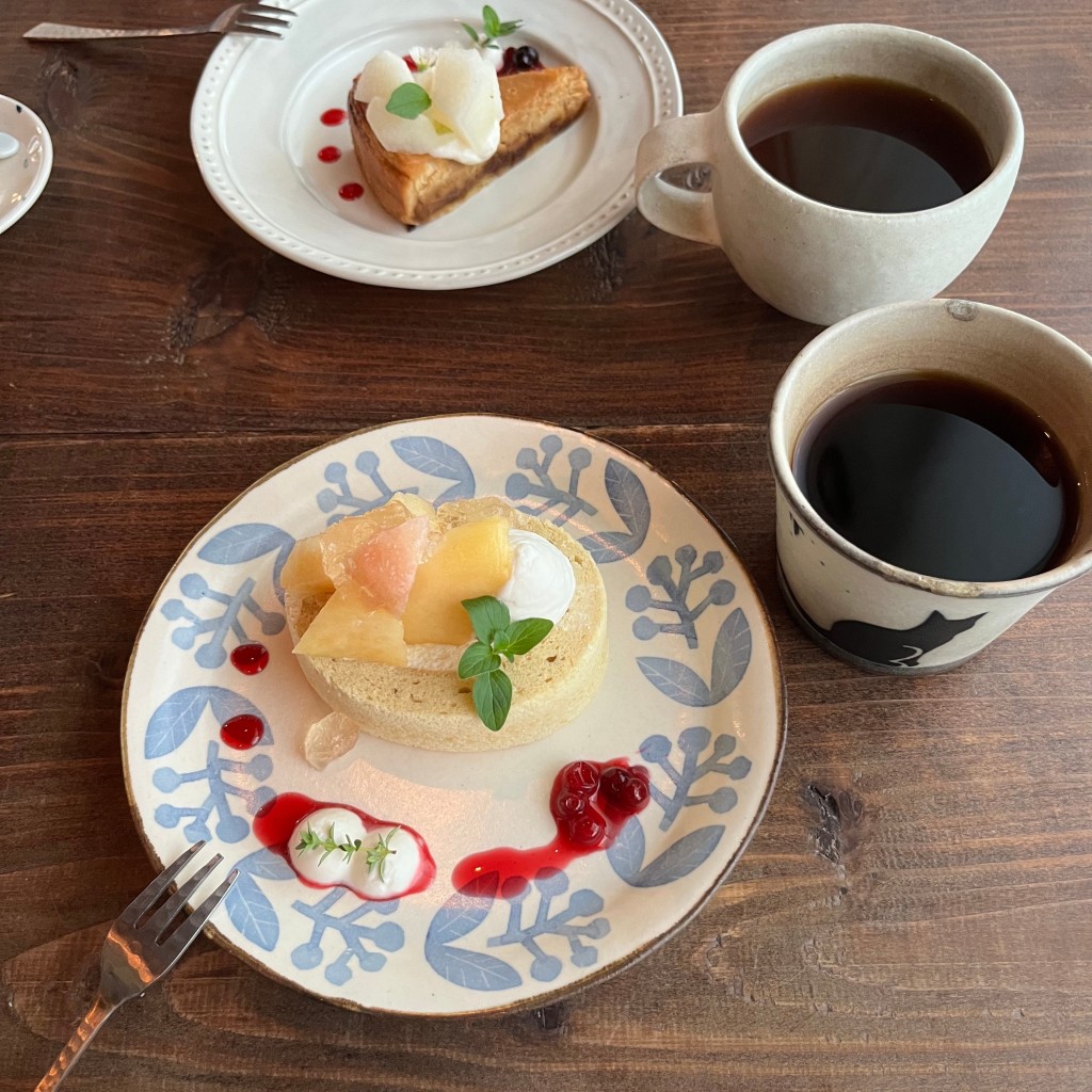 ユーザーが投稿したケーキとコーヒーの写真 - 実際訪問したユーザーが直接撮影して投稿した台田カフェコーヒーくろねこ舎の写真