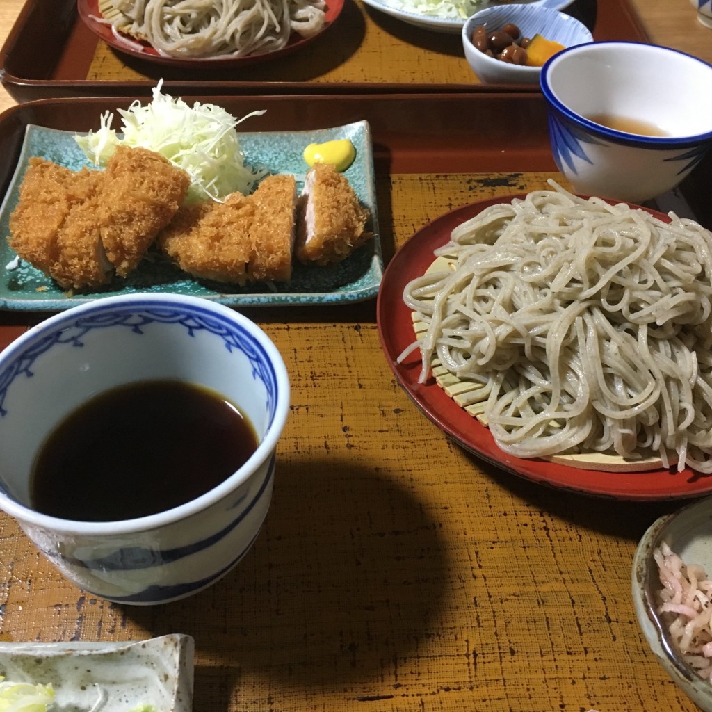 ユーザーが投稿したヒレカツと蕎麦のセットの写真 - 実際訪問したユーザーが直接撮影して投稿した荘川町三尾河そば里山茶屋むろやの写真