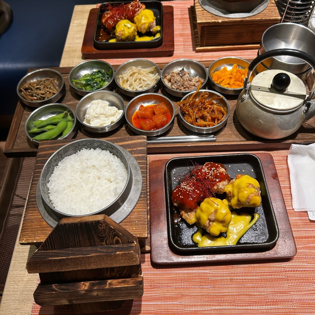 ユーザーが投稿したヤンニョム&ハニーチキン定食の写真 - 実際訪問したユーザーが直接撮影して投稿した榴岡韓国料理韓と米 仙台ヨドバシ店の写真