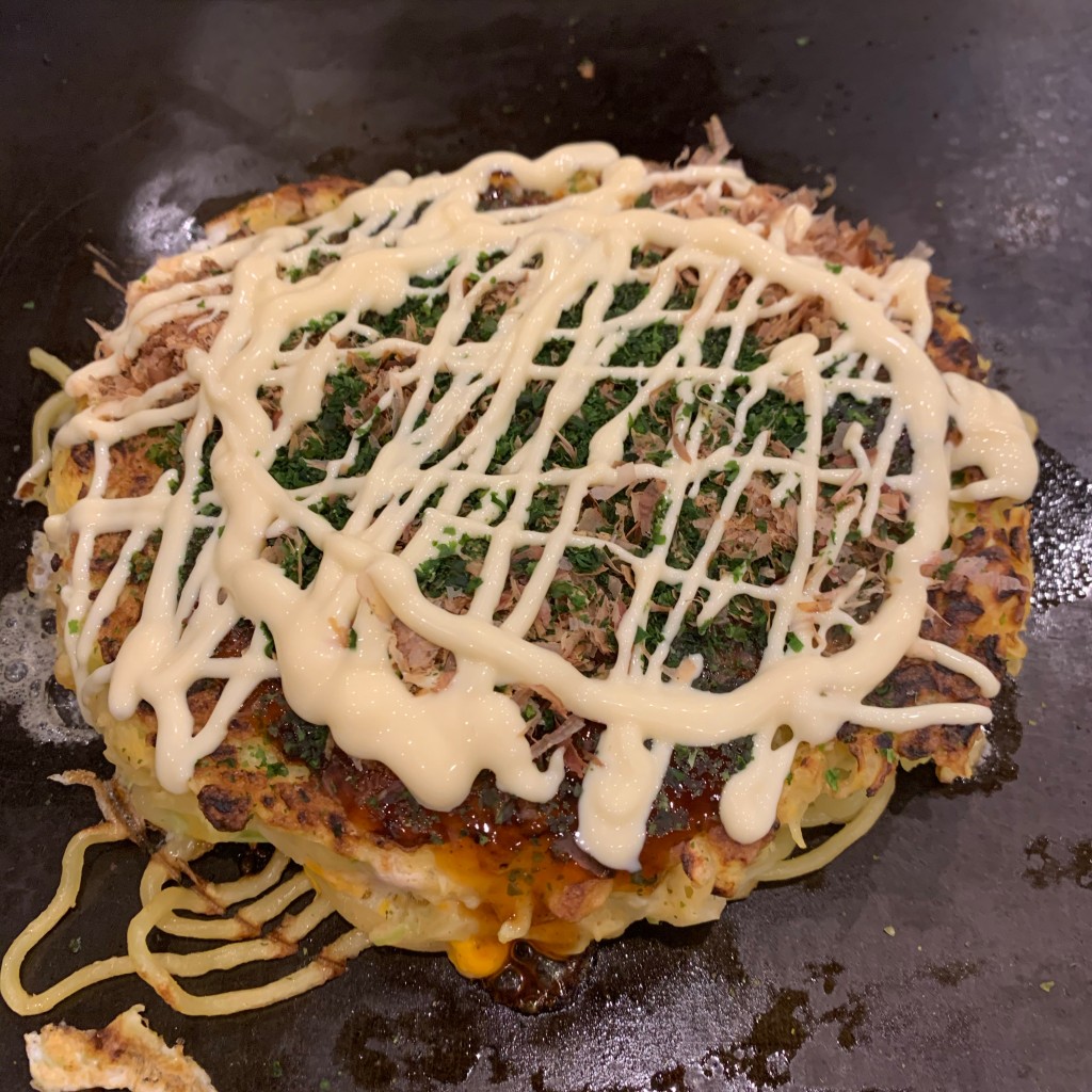 ユーザーが投稿した豚モダン焼きの写真 - 実際訪問したユーザーが直接撮影して投稿した錦糸お好み焼き創作お好み焼き ぱすたかん こてがえし アルカキット錦糸町店の写真