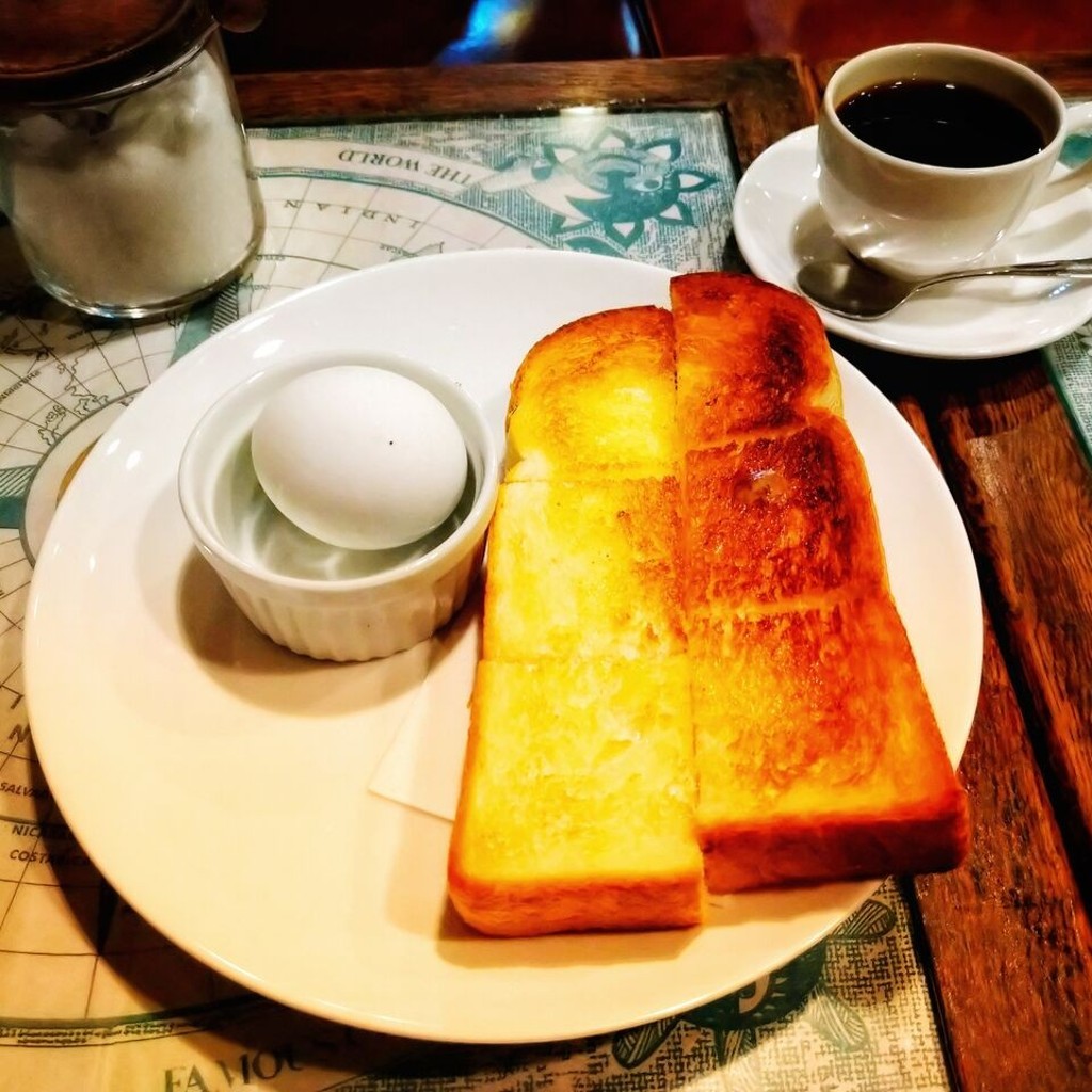 ユーザーが投稿したモーニング トーストセット キングアーサー珈琲の写真 - 実際訪問したユーザーが直接撮影して投稿した目白コーヒー専門店伴茶夢の写真