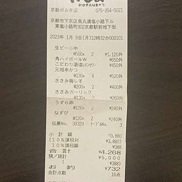 串かつだるま  京都ポルタ店のundefinedに実際訪問訪問したユーザーunknownさんが新しく投稿した新着口コミの写真