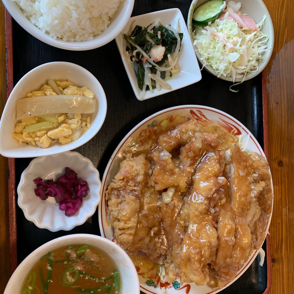 ユーザーが投稿した鶏天定食の写真 - 実際訪問したユーザーが直接撮影して投稿した寺戸四川料理金峰閣の写真