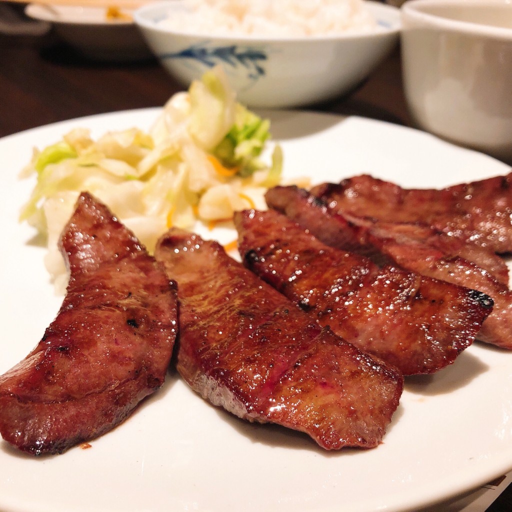 ユーザーが投稿した牛タン焼き定食の写真 - 実際訪問したユーザーが直接撮影して投稿した一番町牛タン牛タン料理 閣 電力ビル店の写真