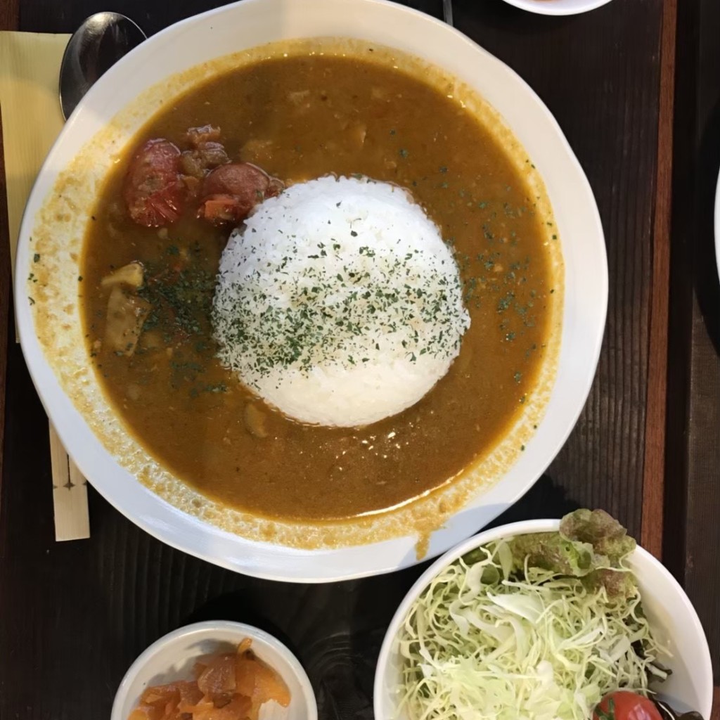 ユーザーが投稿したチキンカレーの写真 - 実際訪問したユーザーが直接撮影して投稿した東上町カフェカフェTomatoの写真