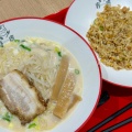 ニンニクチャーハン+豚骨ラーメン - 実際訪問したユーザーが直接撮影して投稿した野依町ラーメン専門店赤虎 イオン豊橋南ショッピングセンターの写真のメニュー情報