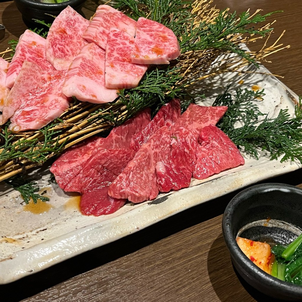 ユーザーが投稿した霜降り肉 赤身ランチの写真 - 実際訪問したユーザーが直接撮影して投稿した熊野町焼肉眞瀬の写真