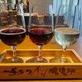 ワイン3種飲比べセット - 実際訪問したユーザーが直接撮影して投稿した博多駅中央街居酒屋博多ワイン醸造所 竹乃屋の写真のメニュー情報