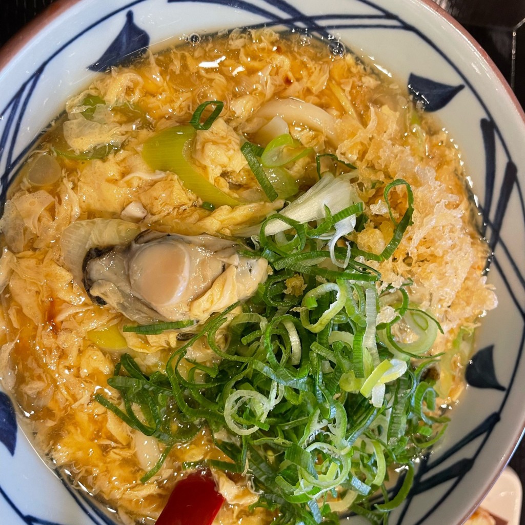 ユーザーが投稿した牡蠣たまあんかけの写真 - 実際訪問したユーザーが直接撮影して投稿した下鳥羽平塚町うどん丸亀製麺 京都伏見店の写真