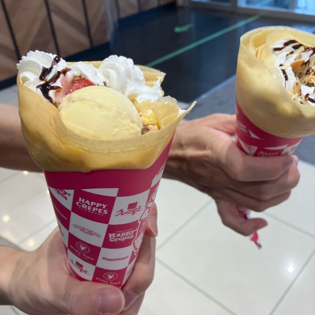 ユーザーが投稿したいちごバナナチョコカスタードクリームの写真 - 実際訪問したユーザーが直接撮影して投稿した下日出谷東クレープハッピークレープ 桶川店の写真