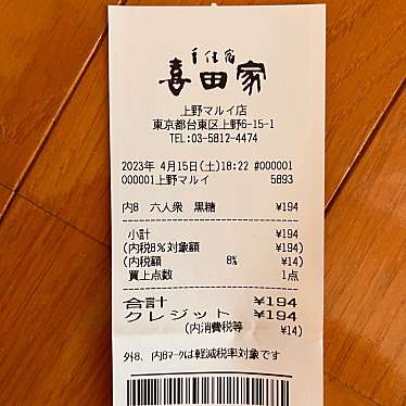 黑糖どら焼 喜田家 上野マルイ店のundefinedに実際訪問訪問したユーザーunknownさんが新しく投稿した新着口コミの写真