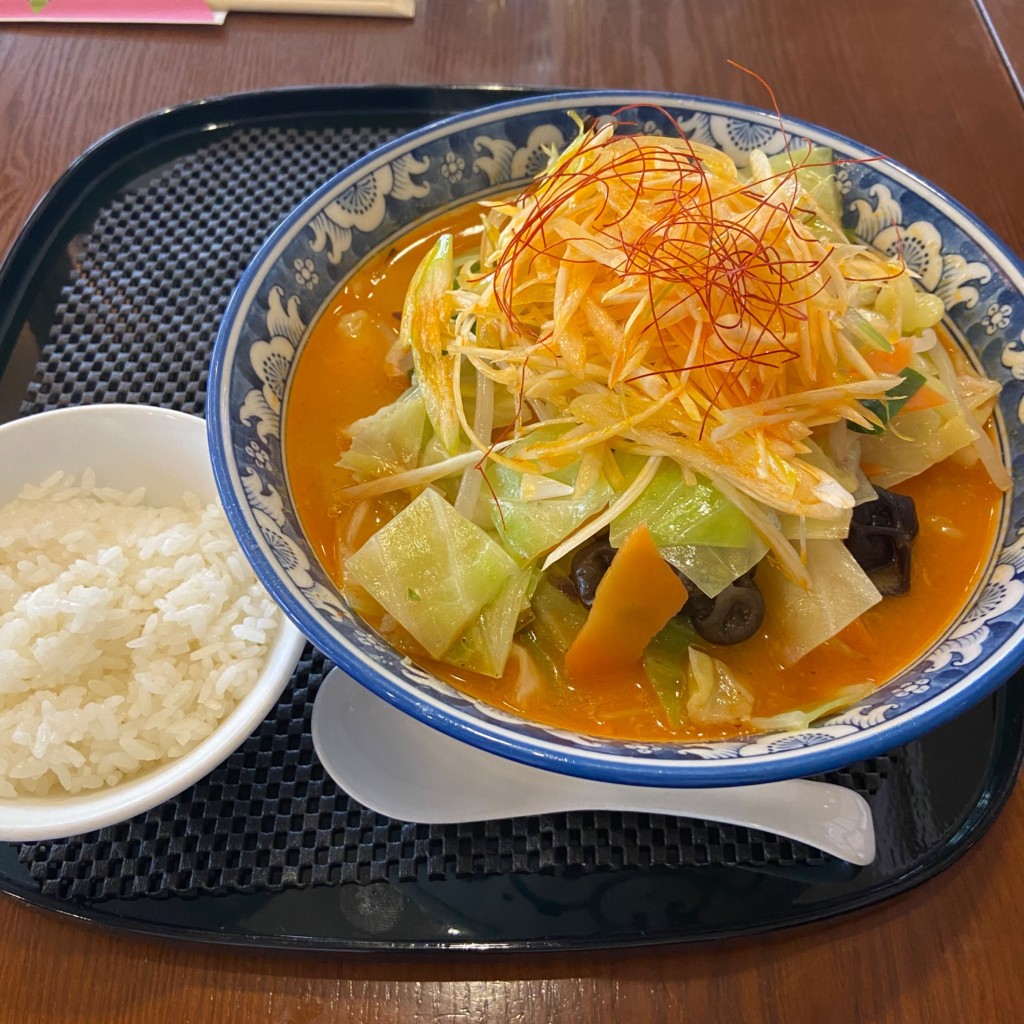 ユーザーが投稿した野菜辛みそラーメンの写真 - 実際訪問したユーザーが直接撮影して投稿した駅前中華料理姑娘飯店の写真