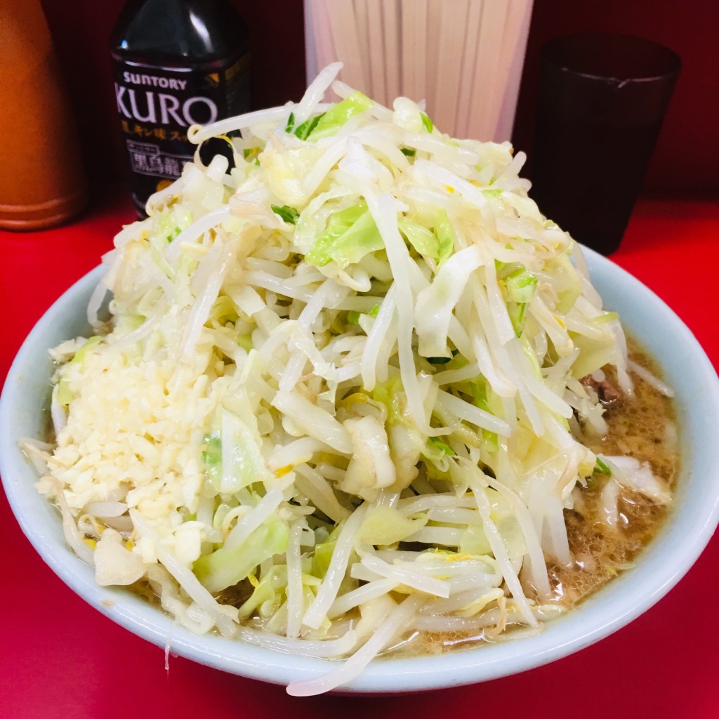 ユーザーが投稿したラーメン豚入りの写真 - 実際訪問したユーザーが直接撮影して投稿した台村町ラーメン専門店ラーメン二郎 中山駅前店の写真