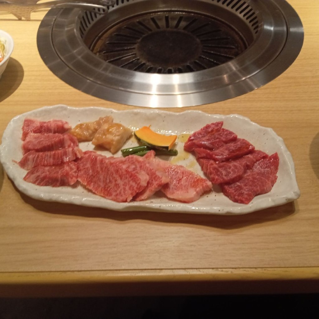 ユーザーが投稿した焼肉4種盛り定食の写真 - 実際訪問したユーザーが直接撮影して投稿した佐備焼肉肉匠 玄人市場 富田林店の写真