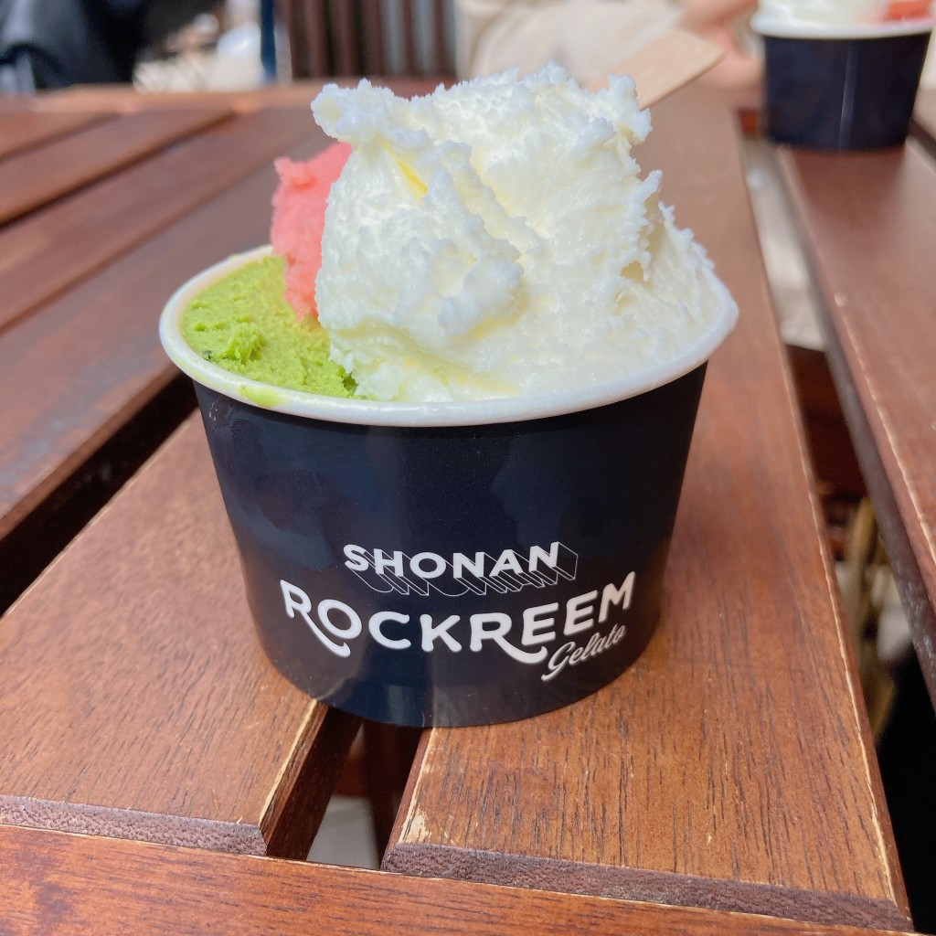 ユーザーが投稿したD ミルキークリームの写真 - 実際訪問したユーザーが直接撮影して投稿した片瀬海岸アイスクリームROCKREEM gelatoの写真