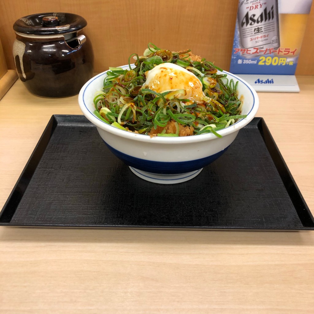 ユーザーが投稿したねぎ玉カツ丼(梅)の写真 - 実際訪問したユーザーが直接撮影して投稿した浅草とんかつかつや 浅草店の写真