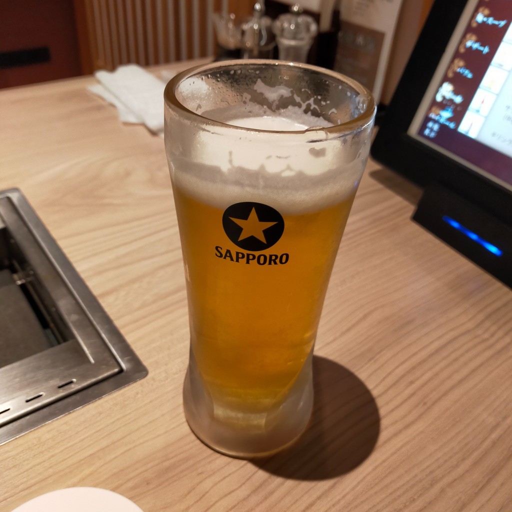ユーザーが投稿したサッポロラガービール (中瓶)の写真 - 実際訪問したユーザーが直接撮影して投稿した下関町焼肉牛屋‐鐵‐の写真