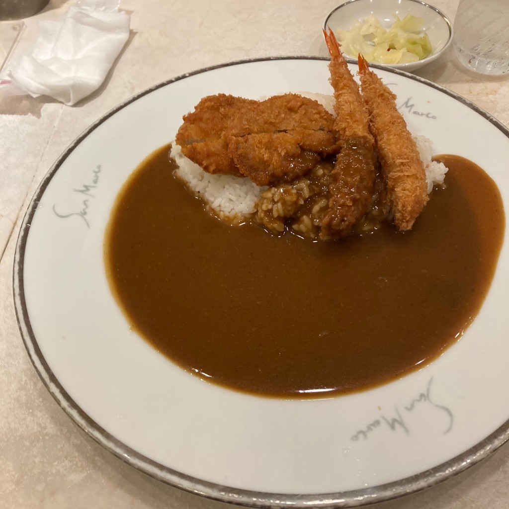 ユーザーが投稿した海老フライとヒレカツカレーの写真 - 実際訪問したユーザーが直接撮影して投稿した名駅カレーサンマルコ 名古屋近鉄店の写真