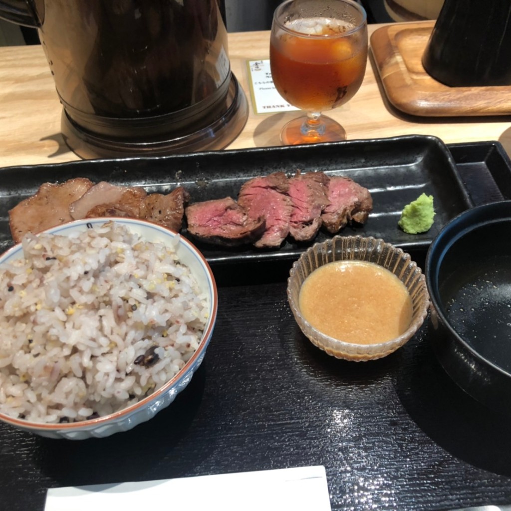 ユーザーが投稿したタン&さがり定食の写真 - 実際訪問したユーザーが直接撮影して投稿した日本橋室町焼肉肉割烹 KINTAN コレド室町の写真