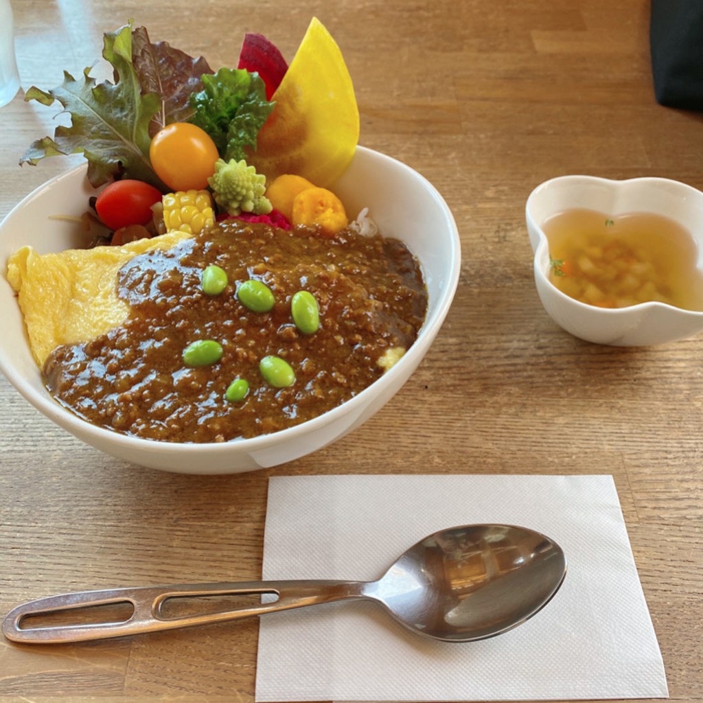 ユーザーが投稿したオムキーマカレーの写真 - 実際訪問したユーザーが直接撮影して投稿した新生東1線洋食ファームレストラン野島さんちの写真