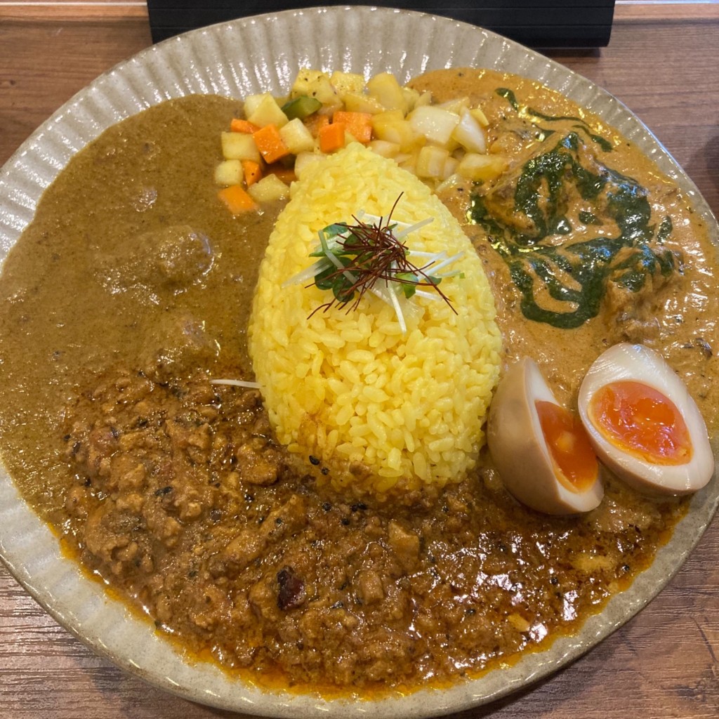 ユーザーが投稿したカレー3種の写真 - 実際訪問したユーザーが直接撮影して投稿した立売堀カレースパイス食堂 nikkiの写真