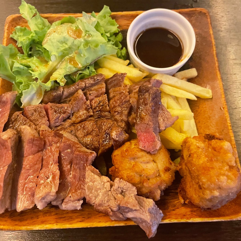 ユーザーが投稿した肉あいもりステーキプレートの写真 - 実際訪問したユーザーが直接撮影して投稿した豊玉北鍋AkiTakaの写真