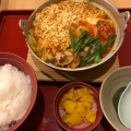 キムチチゲ定食 - 実際訪問したユーザーが直接撮影して投稿した矢田野町ファミリーレストランジョイフル 粟津店の写真のメニュー情報