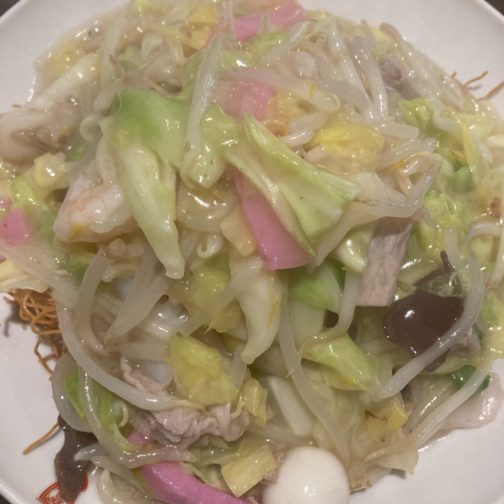 ユーザーが投稿した魚介皿うどん(細麺)の写真 - 実際訪問したユーザーが直接撮影して投稿した平野町中華料理中華菜館 宝来軒の写真