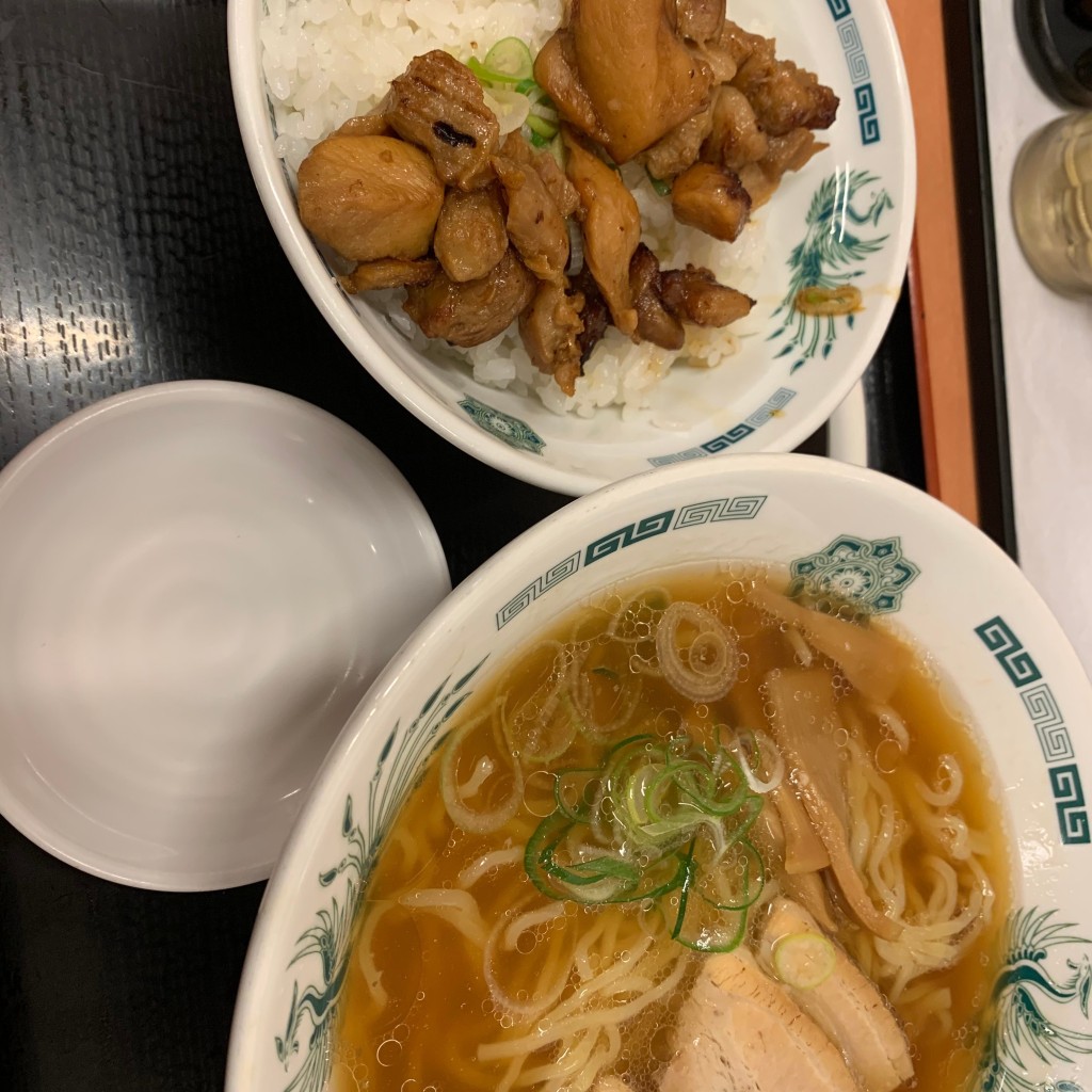 ユーザーが投稿したB5中華+とり丼+餃子の写真 - 実際訪問したユーザーが直接撮影して投稿した神田駿河台中華料理日高屋 御茶ノ水聖橋店の写真