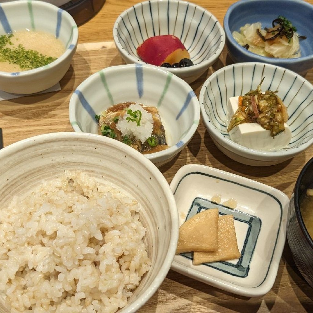 ユーザーが投稿したあえんの玄米朝定食の写真 - 実際訪問したユーザーが直接撮影して投稿した錦町和食 / 日本料理玄米食堂あえん エキュート大宮店の写真