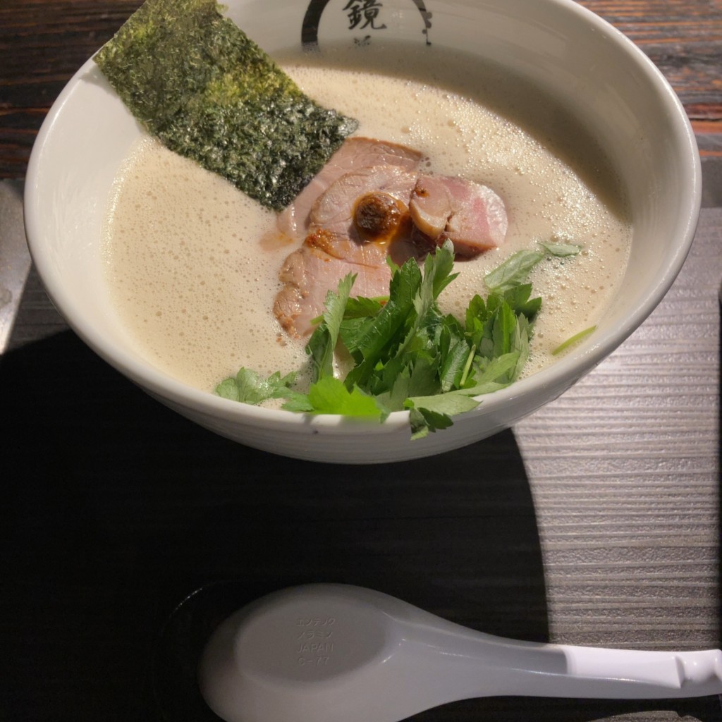 ユーザーが投稿した鶏白湯ラーメンの写真 - 実際訪問したユーザーが直接撮影して投稿した柴崎町ラーメン専門店鏡花の写真