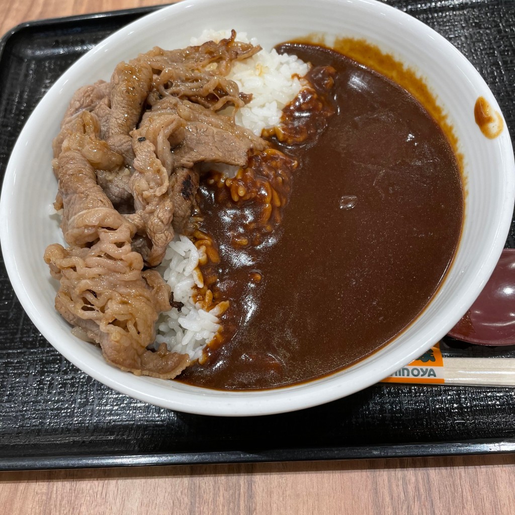 ユーザーが投稿した牛カルビカレーの写真 - 実際訪問したユーザーが直接撮影して投稿した中央牛丼吉野家 TX守谷駅店の写真