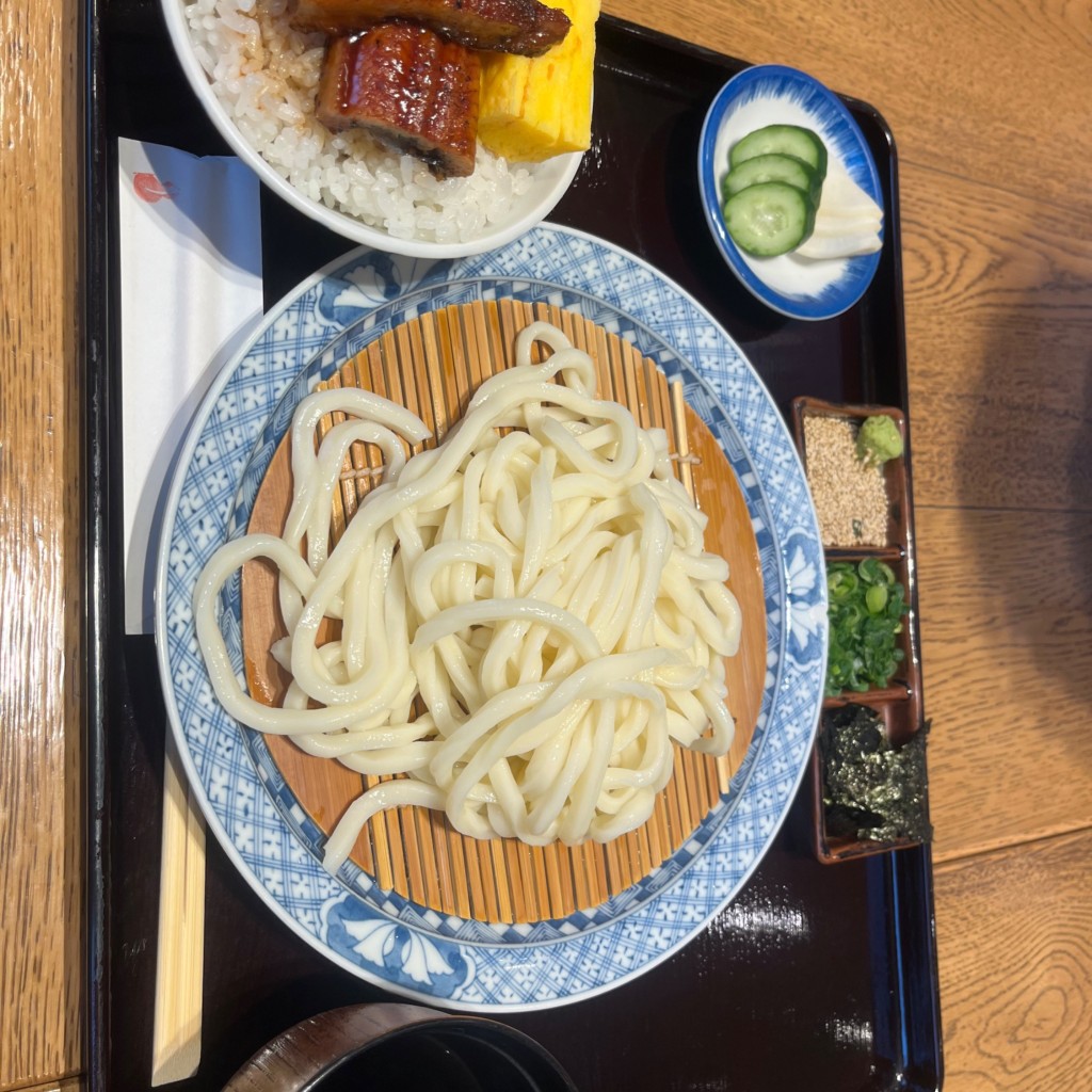 ユーザーが投稿した薬味うどん定食の写真 - 実際訪問したユーザーが直接撮影して投稿した深沢うなぎ瓢六亭 御殿場プレミアムアウトレット店の写真