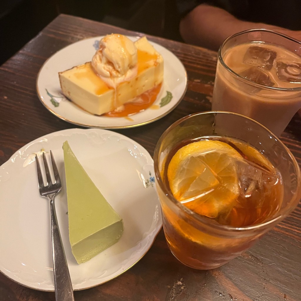 ユーザーが投稿した抹茶チーズケーキの写真 - 実際訪問したユーザーが直接撮影して投稿した錦カフェ西原珈琲店 栄店の写真