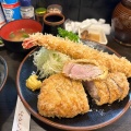 ロース、エビ定食 - 実際訪問したユーザーが直接撮影して投稿した天神とんかつとんかつ 力亭の写真のメニュー情報