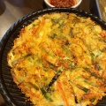 海鮮チヂミ - 実際訪問したユーザーが直接撮影して投稿した百人町韓国料理ネネチキン 新大久保2号店の写真のメニュー情報