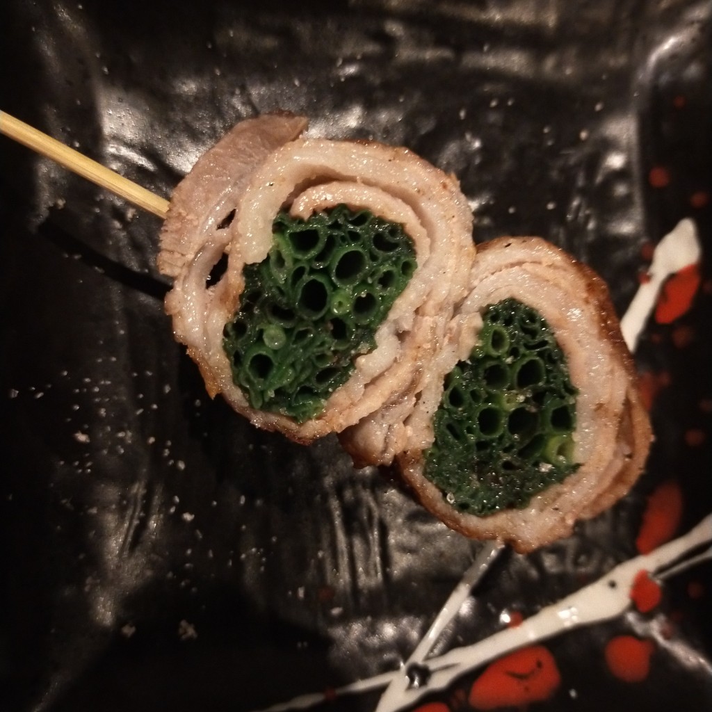 ユーザーが投稿した万能ねぎ肉巻きの写真 - 実際訪問したユーザーが直接撮影して投稿した江野町居酒屋博多串焼 馬肉料理 一九の写真