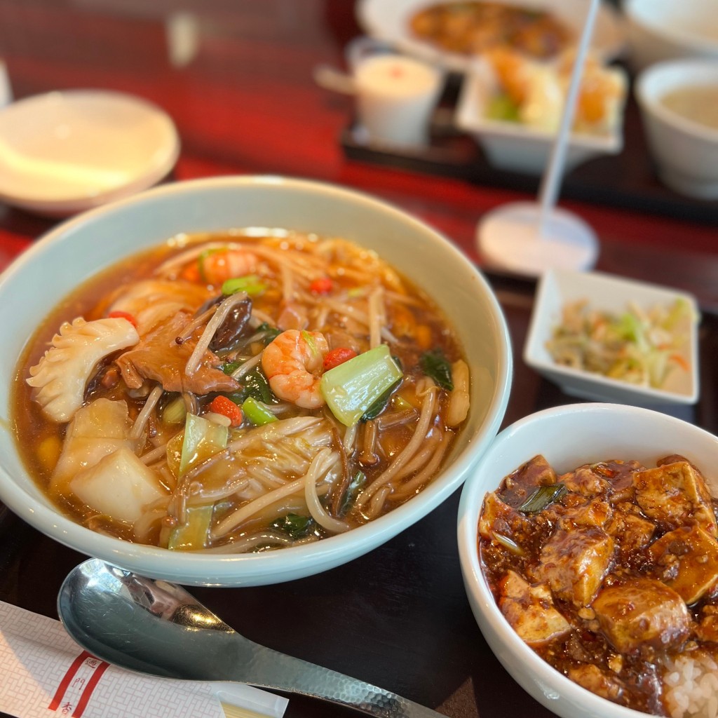 ユーザーが投稿したランチ広東麺セットの写真 - 実際訪問したユーザーが直接撮影して投稿した赤坂中華料理過門香 赤坂溜池山王店の写真