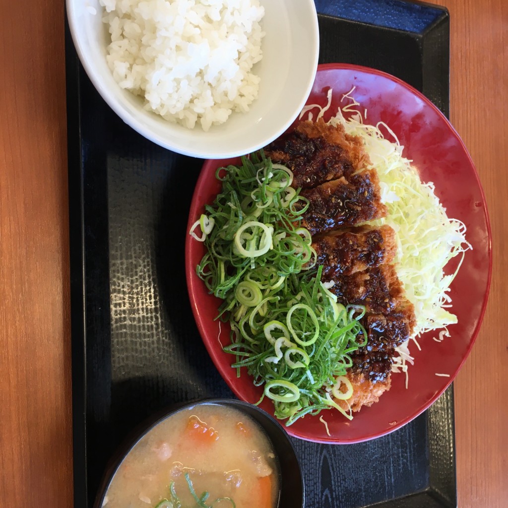 ユーザーが投稿したねぎ味噌チキンカツ定食の写真 - 実際訪問したユーザーが直接撮影して投稿した東松戸とんかつかつや 東松戸駅前店の写真